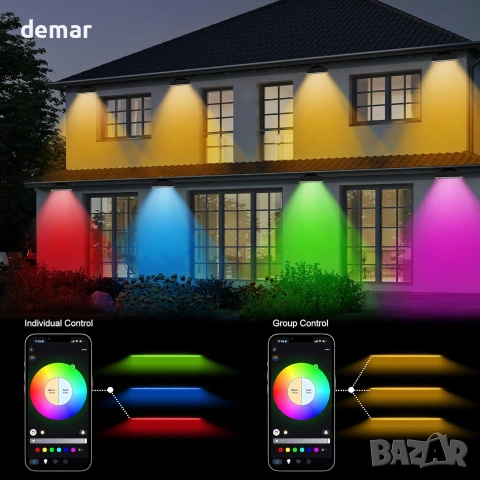 Govee смарт LED външно осветление за монтаж с RGB + CCT, дистанционно управление и таймер, снимка 5 - Външни лампи - 55219028