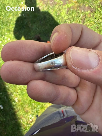 Стар сребърен пръстен 925 с камък изумруд, снимка 6 - Пръстени - 54299515