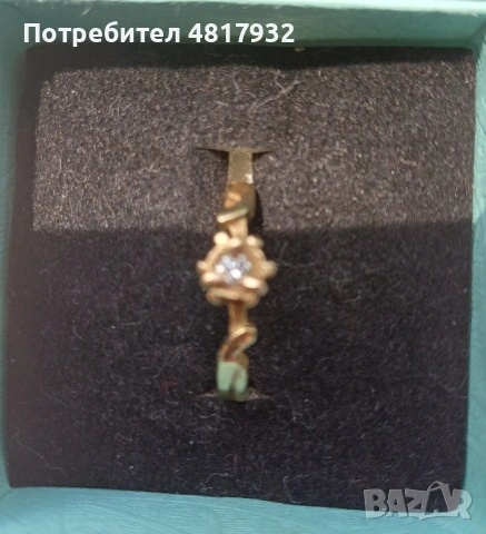 Златен пръстен, диамант., снимка 3 - Пръстени - 54615622