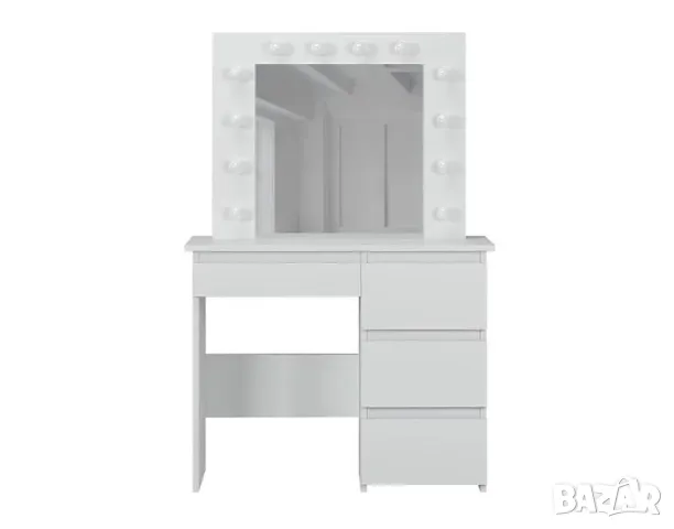 Бяла тоалетка Beauty с лед осветление, снимка 4 - Тоалетки - 55653389