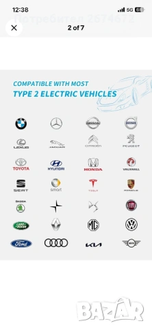 Кабел за зареждане на електромобил EV, снимка 2 - Аксесоари и консумативи - 54821601