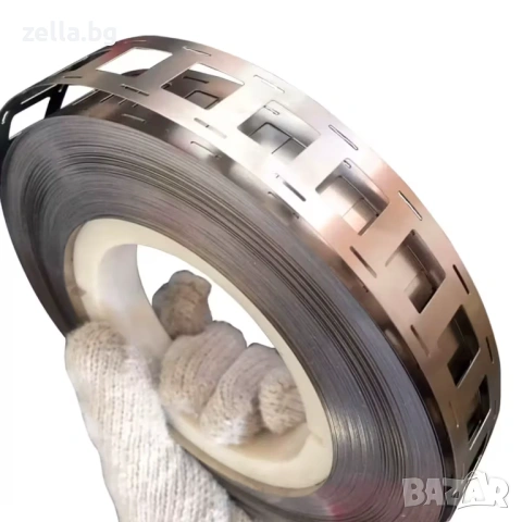 Лента от чист никел 2P 0.15mm x 27mm за точково заваряване на 18650 батерии – Ролка 5м за DIY 10378, снимка 4 - Друга електроника - 54685149