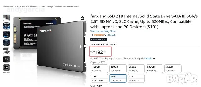 2TB SSD Fanxiang S101 SATA III 2000GB 2.5 inch Up to 550MB/s Read, up to 500MB/s Write диск лаптоп, снимка 7 - Твърди дискове - 55315716
