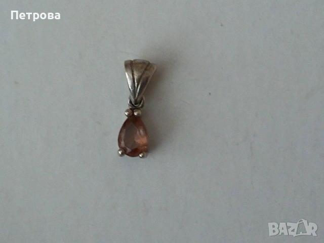 Сребърна висулка с опушен кварц, снимка 3 - Колиета, медальони, синджири - 54651614