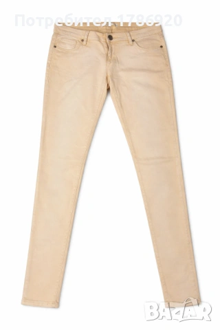 Бежови skinny дънки с ниска талия