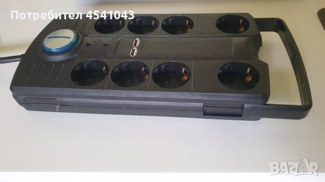 Разклонител с 8-контакта,USB и защита от пренапрежение  3500W  Powerfix GPBKSU08 Почти като нов, снимка 4 - UPS захранвания - 54428581