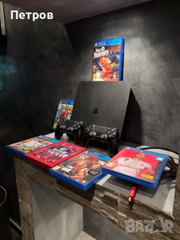 КАТО ЧИСТО НОВ Ps4 1TB + 2 джойстика + GTA 5 + 6 игри, снимка 4 - PlayStation конзоли - 54528580