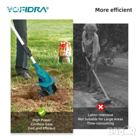 Акумулаторен култиватор/скарификатор YOFIDRA 1200 W, снимка 2 - Градинска техника - 53707842