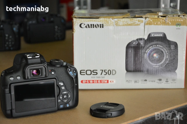 Canon EOS 750D + Canon EF-S 18-55mm f/3.5-5.6 IS II – Пълен комплект, снимка 2 - Фотоапарати - 54956932