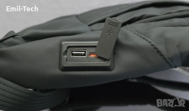 Бизнес раница за лаптоп BJIAX 15.6" с USB порт – черна, снимка 12 - Раници - 55123267