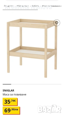 дървен повивалник Ikea, снимка 2 - Други - 54134311