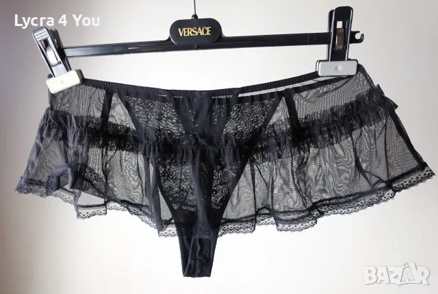 C&A Lingerie черна ефирна тюлена мини пола с вградени прашки
