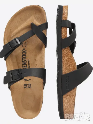 BIRKENSTOCK Mayari black оригинални нови ортопедични дамски чехли номер 39, снимка 2 - Чехли - 55389391
