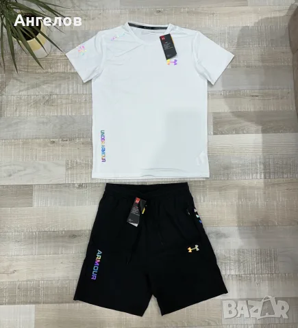 Under Armour HeatGear спортен комплект – Тениска + шорти, размер L, нов с етикети