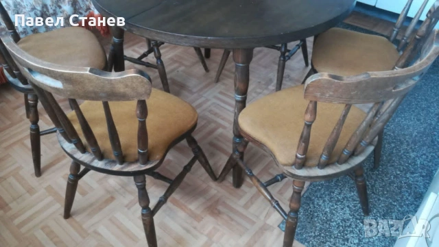 Трапезна маса с шест стола, снимка 3 - Маси - 55032757