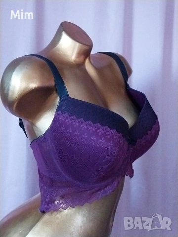 Hunkemoller 85 E Дантелен сутиен бордо , снимка 2 - Бельо - 55168234