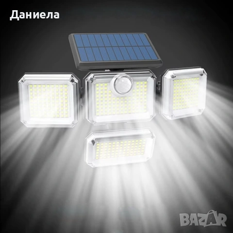 Соларна LED лампа 4в1 със сензор за движение и здрач, дистанционно управление, 360° , снимка 4 - Друга електроника - 54701963