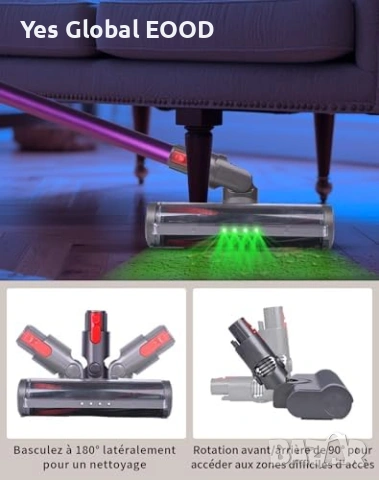 Dyson LED четка за прахосмукачка V7-V15, снимка 4 - Друга електроника - 54696631
