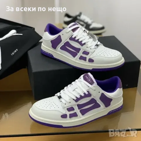 Amiri Skel Top Low Sneakers "White/Purple" Унисекс👟Мъжки Маратонки👟Дамски Маратонки Код ch13