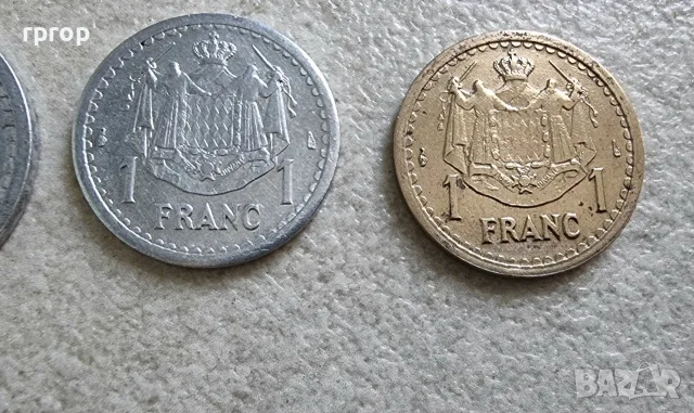 Монако. 1, 2, 5, 10 франка. 1943 - 1951 година. 5 бройки., снимка 5 - Нумизматика и бонистика - 55525764