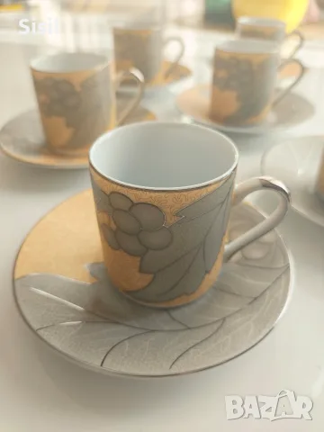 Луксозен японски комплект чаши за кафе/еспресо – Yamasen Gold Collection (Fine Porcelain Japan, 24ct, снимка 4 - Сервизи - 55677700