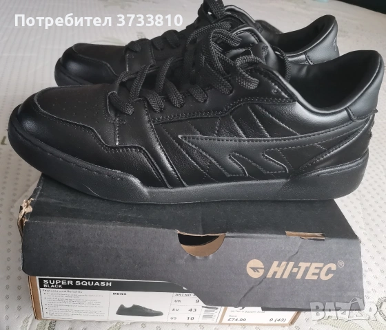 Мъжки маратонки HI-TEC от естествена кожа черни! 