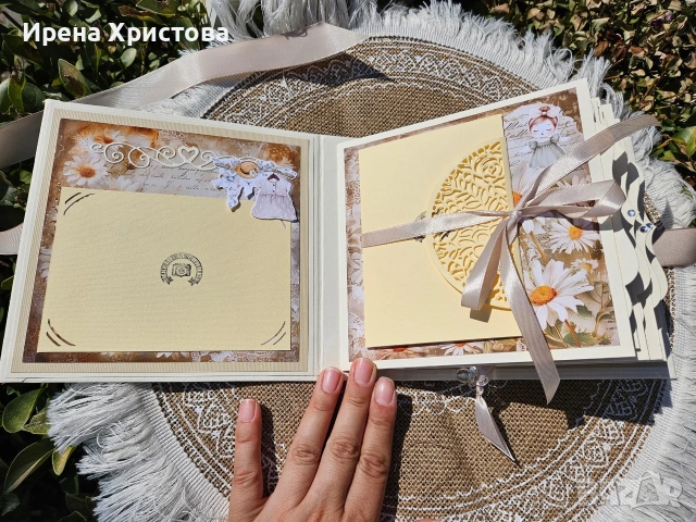 Ръчно изработено албумче в бохо стил с маргаритки , снимка 6 - Други - 55162016