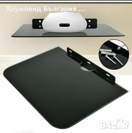 Стъклена стойка за стена за рутер, DVD и други аксесоари, снимка 2 - Други - 54312492