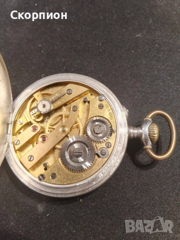Швейцарски СРЕБЪРЕН джобен часовник 1925г. - SWISS MADE - ПРОМОЦИЯ, снимка 8 - Джобни - 48362081