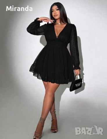 Shein черна ефирна рокля XL