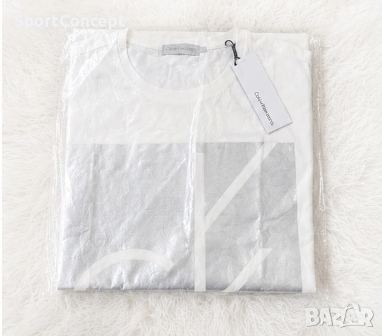 Calvin Klein Jeans блуза с дълъг ръкав – Бяла/Черна, снимка 6 - Блузи - 55070669