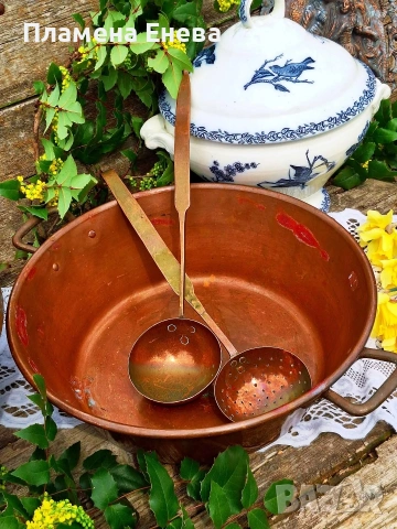 Големи медни прибори, снимка 2 - Прибори за хранене, готвене и сервиране - 54135263