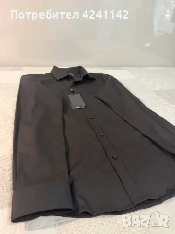 Риза с дълъг ръкав Hugo Boss / Черен цвят / M, снимка 5 - Ризи - 55682349