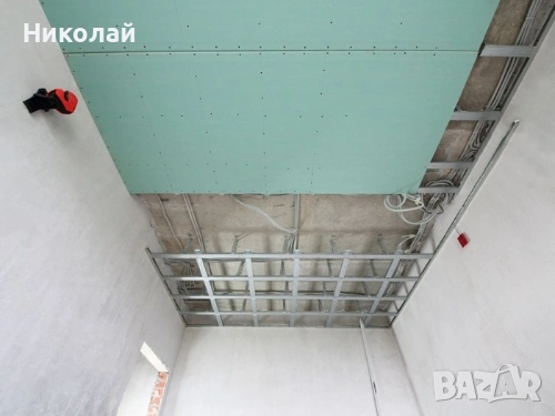 Окачен таван за БАНЯ с влагоустойчив зелен гипсокартон за Пловдив, снимка 2 - Ремонти на баня - 54409185
