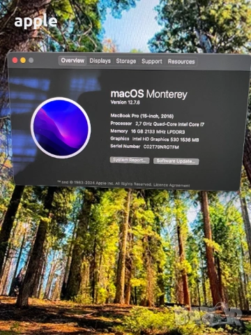 15" MacBook Pro А1707 Touch/Mid-2016/-i7/16GB RAM/512GB SSD, снимка 9 - Лаптопи за работа - 54551688