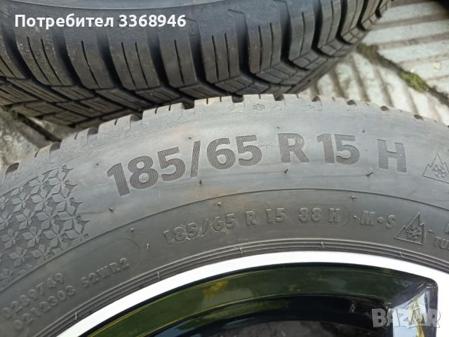 Джанти 4х100 15 " с гуми Continental 185/65/15 4x100, снимка 6 - Гуми и джанти - 54600635