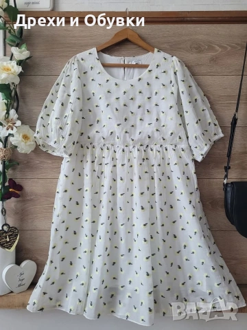 Лятна разкроена бяла рокля на цветя ENVII , снимка 3 - Рокли - 54232983