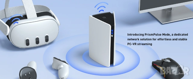 VR WiFi 6 рутер PRISMXR Puppis S1 AX3000 за Meta Quest Air Link - Чисто нов, снимка 14 - Рутери - 54102885