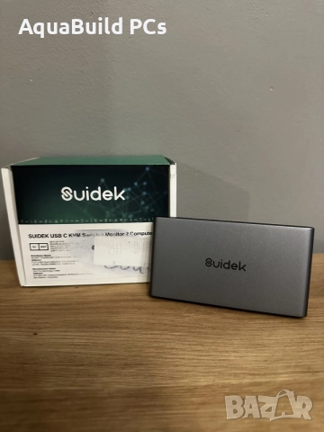 Suidek USB C KVM превключвател за 1 монитор и 2 компютъра, нов, снимка 8 - Кабели и адаптери - 55540315