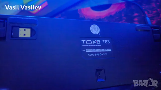 TMKB T63 60% MX Blue механическа клавиатура, снимка 3 - Клавиатури и мишки - 55323069