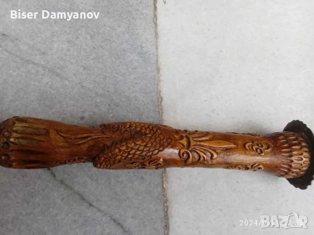 Сабя със ръчна дърворезба и уникална ножница. Уникат., снимка 2 - Други ценни предмети - 54230470