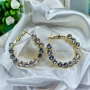 Crystal Circle Hoops – дамски обеци с кристали ✨ | с позлата, снимка 1