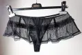 C&A Lingerie черна ефирна тюлена мини пола с вградени прашки, снимка 1