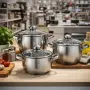Комплект тенджери Swissgold EMMIE (SG-18099) – 3 броя с 5-слойно капсуловано дъно, снимка 10