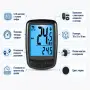 Велокомпютър с 19 функции, LCD дисплей, LED подсветка, Безжичен, 78 × 53 × 18 мм, снимка 4