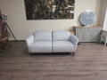 Светло сив кожен диван тройка Natuzzi с електрически релаксиращ механизъм, снимка 1