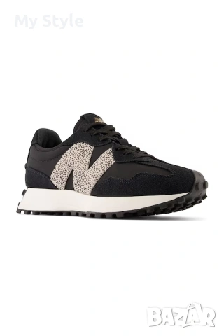 Чисто нови, New Balance 327, Велурени маратонки с кожа, Черни, 5.5, 36 р-р, снимка 5 - Маратонки - 55205834