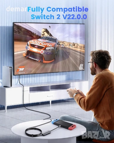 Докинг станция за Switch 2, с HDMI 2.1 кабел, 4K@120Hz преносима USB C, снимка 6 - Аксесоари - 54514988