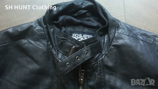 Jack & Jones OSONIC LEATHER Jacket Размер M мъжко яке естествена кожа 12-27, снимка 4 - Якета - 54803497