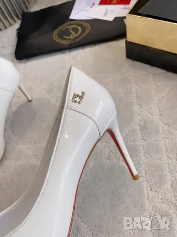 Christian Louboutin Kate 85 Patent Pumps – White, снимка 9 - Дамски обувки на ток - 55417772